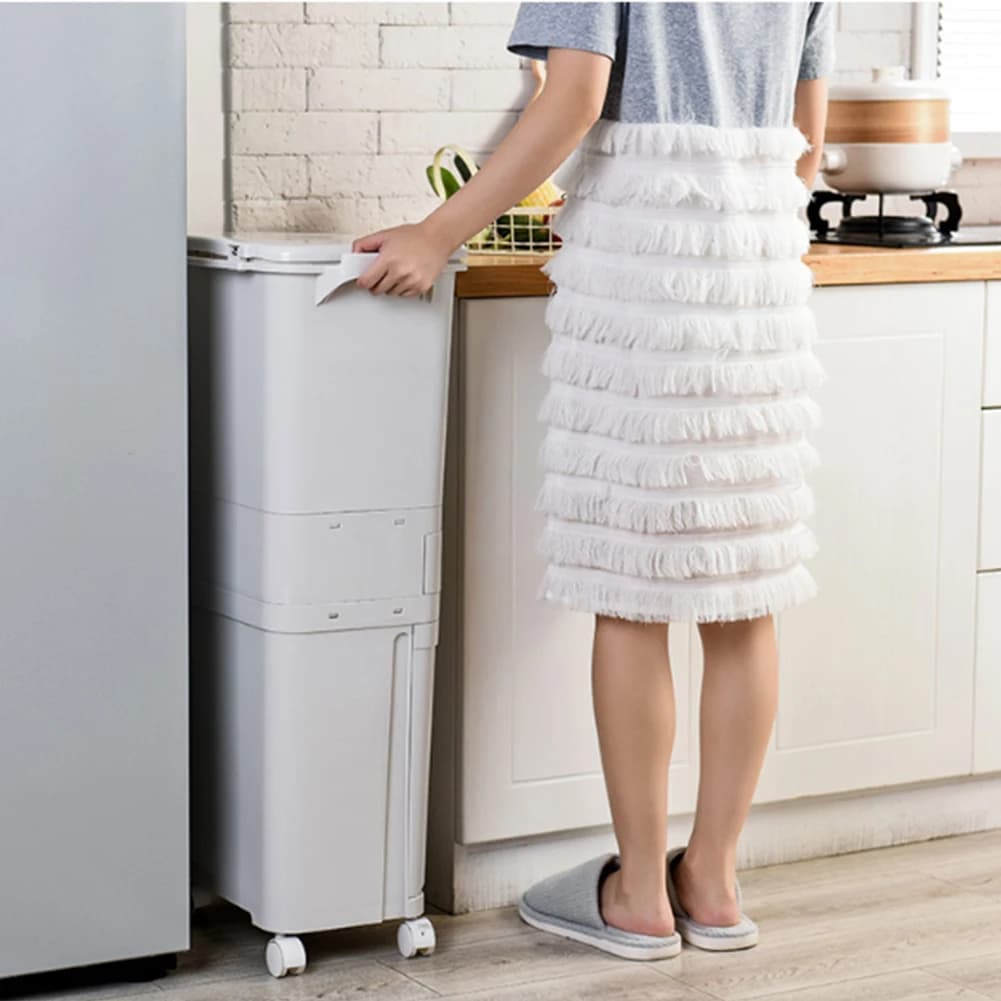 【Lifeideas】38L 2 Compartment Pedal Recycling Waste Bin for Kitchen