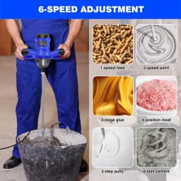 Handheld Paint Concrete Mixer Machine Paddle Mixer Adjustable 6 Speed Stirrer Electric Mix Stirring Tool M14 Mixing Rod 2600W