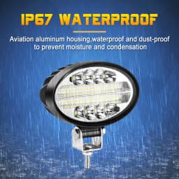 5inch 20W LED Oval Work Light Car Lamp 12V 24V Spotlight Offroad Cab Headlight for Mining Crane Dump Truck Tractor Forklift ATV