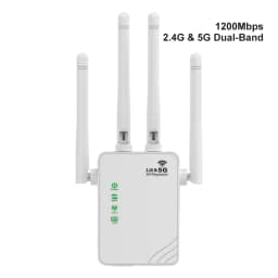 300M/1200M WiFi Repeater, Extender Booster, 2.4&5GHz Wireless Signal Repeater Extender Internet Amplifier