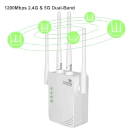 300M/1200M WiFi Repeater, Extender Booster, 2.4&5GHz Wireless Signal Repeater Extender Internet Amplifier