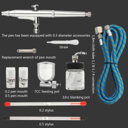 Art Car Painting Paint Art DIY Tool 0.2mm/0.3mm/0.5mm Double Action Airbrush Kit Air Brush Spray Gun Set