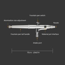 Art Car Painting Paint Art DIY Tool 0.2mm/0.3mm/0.5mm Double Action Airbrush Kit Air Brush Spray Gun Set