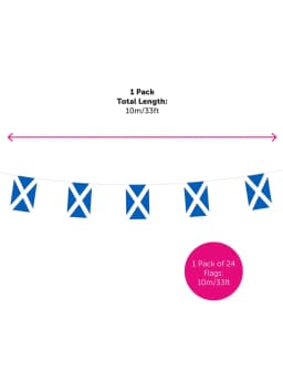St Andrews Scottish Decorations - 5x3ft Flag & 33ft/10m Bunting - Perfect St Andrews Day & Scotland Party Decoration Set