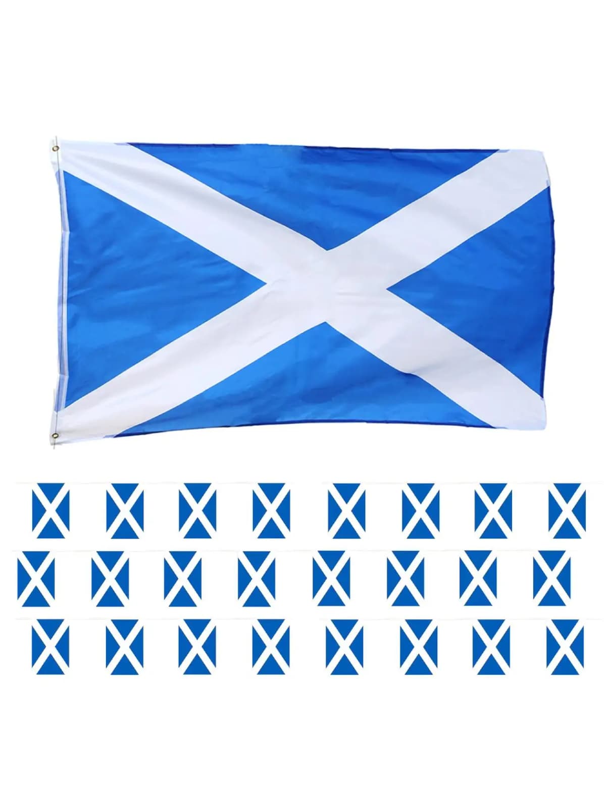 St Andrews Scottish Decorations - 5x3ft Flag & 33ft/10m Bunting - Perfect St Andrews Day & Scotland Party Decoration Set
