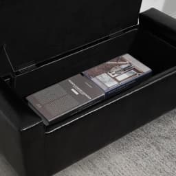 HOMCOM 40x90cm PU Leather Storage Ottoman Bench Wood Frame w/ Tufting Feet