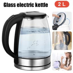 2L Larger Capacity Electric Kettle 220V Glass Tea Kettle Home Kitchen Water Heater EU/UK Plug Water Boiler