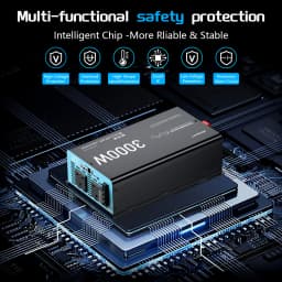 U.K Plug Pure Sine Wave Power Inverter 3000W 6000W DC 12V To AC 240V Solar Panel Car RV Camping LCD Display Remote Control