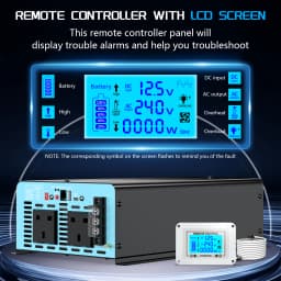 U.K Plug Pure Sine Wave Power Inverter 3000W 6000W DC 12V To AC 240V Solar Panel Car RV Camping LCD Display Remote Control