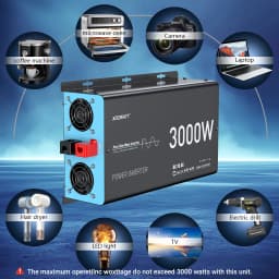 U.K Plug Pure Sine Wave Power Inverter 3000W 6000W DC 12V To AC 240V Solar Panel Car RV Camping LCD Display Remote Control