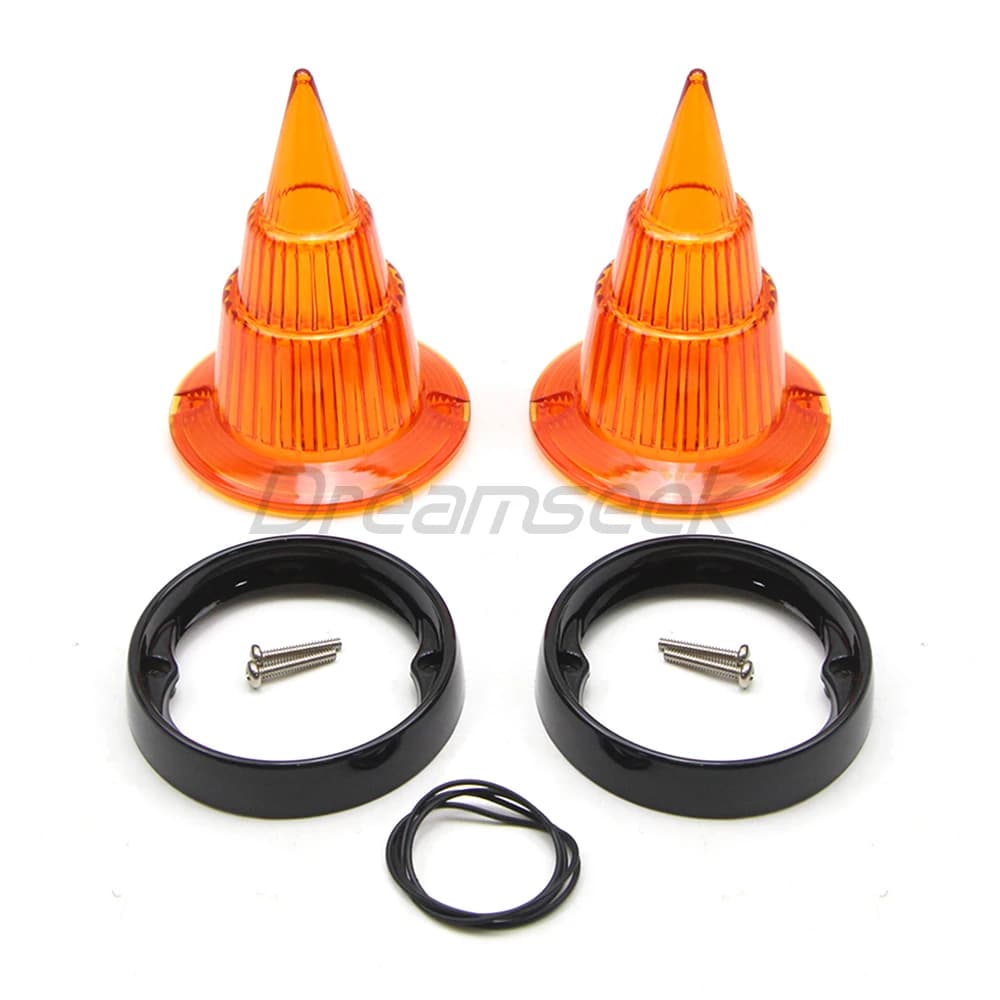 Turn Signal Light Cover Bezel Yellow Lens for Harley Touring Road Glide Electra Glide Road King 1986-2021 Indicator Visor Trim