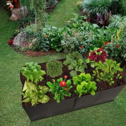 8 Grids Garden Raised Planting Bed Non-Woven Fabric Raised Garden Bed Square Garden Flower Grow Bag Vegetable Planter Pot