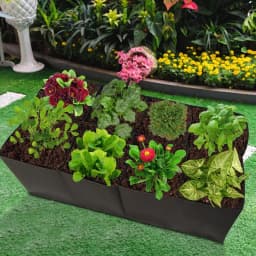 8 Grids Garden Raised Planting Bed Non-Woven Fabric Raised Garden Bed Square Garden Flower Grow Bag Vegetable Planter Pot