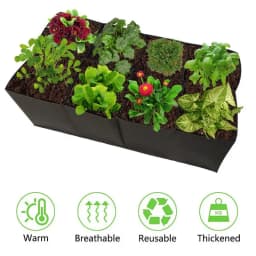8 Grids Garden Raised Planting Bed Non-Woven Fabric Raised Garden Bed Square Garden Flower Grow Bag Vegetable Planter Pot