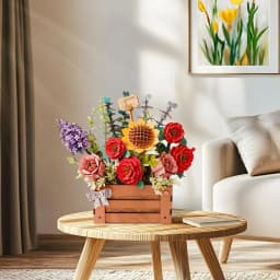 ROKR Flowers 3D Wooden Puzzle Artificial Bouquet Model Kits Wooden Puzzle Construction Kit Women Valentine's Day Birthday