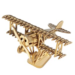 3D Wooden Puzzle Wood DIY Craft Bi-Plane Model Kits Handmade Gifts