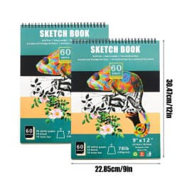 Art Pads For Drawing 3-Color Drawing Writing Notebook Top Spiral Bound Painting Sketch Pad Blank Art Creation Sketchbook Set Of