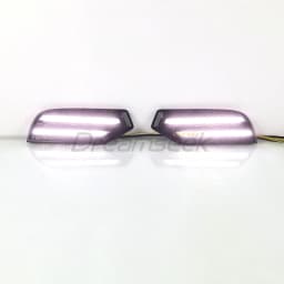 2x LED DRL Daytime Running Light For Toyota Sequoia XK80 2023+ W/ Dynamic Yellow Turn Signal Front Bumper Driving Fog Lamp Lens