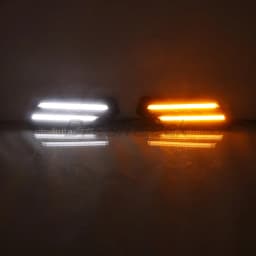 2x LED DRL Daytime Running Light For Toyota Sequoia XK80 2023+ W/ Dynamic Yellow Turn Signal Front Bumper Driving Fog Lamp Lens