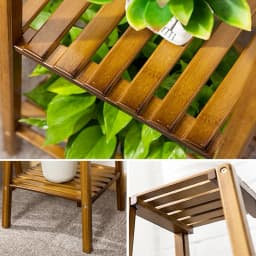 Voltsify Vintage Tiered Indoor Plant Stand Solid Wood Display Shelf