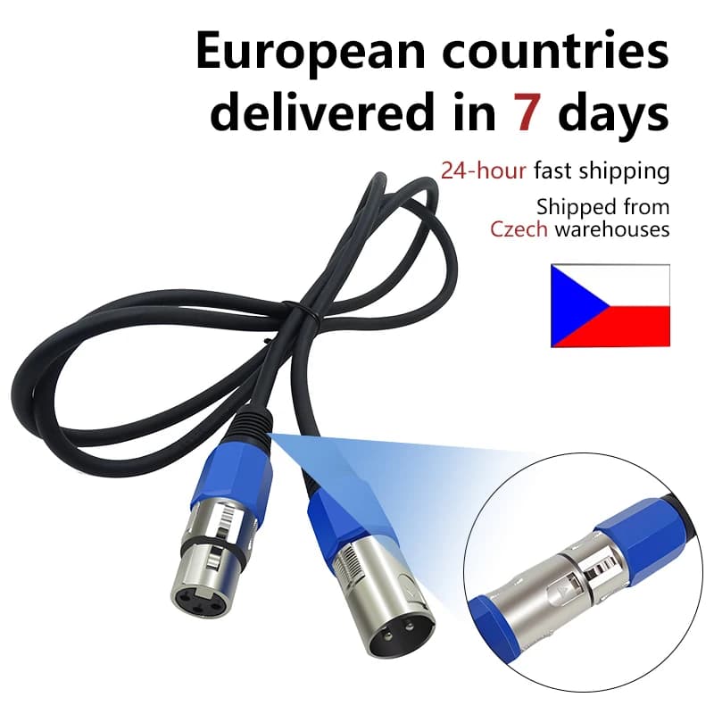 10pcs Stage Light DMX Cable, 3-pin Signal Connection, DJ Stage Light Accessories, Par ,Bar, Moving Head Spotlight, 1m, 2m, 3m,