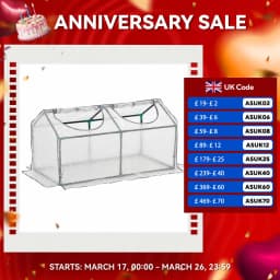 Mini Greenhouse with 2 Windows, Plant Flower Herbs Growing, Pe Cover, White
