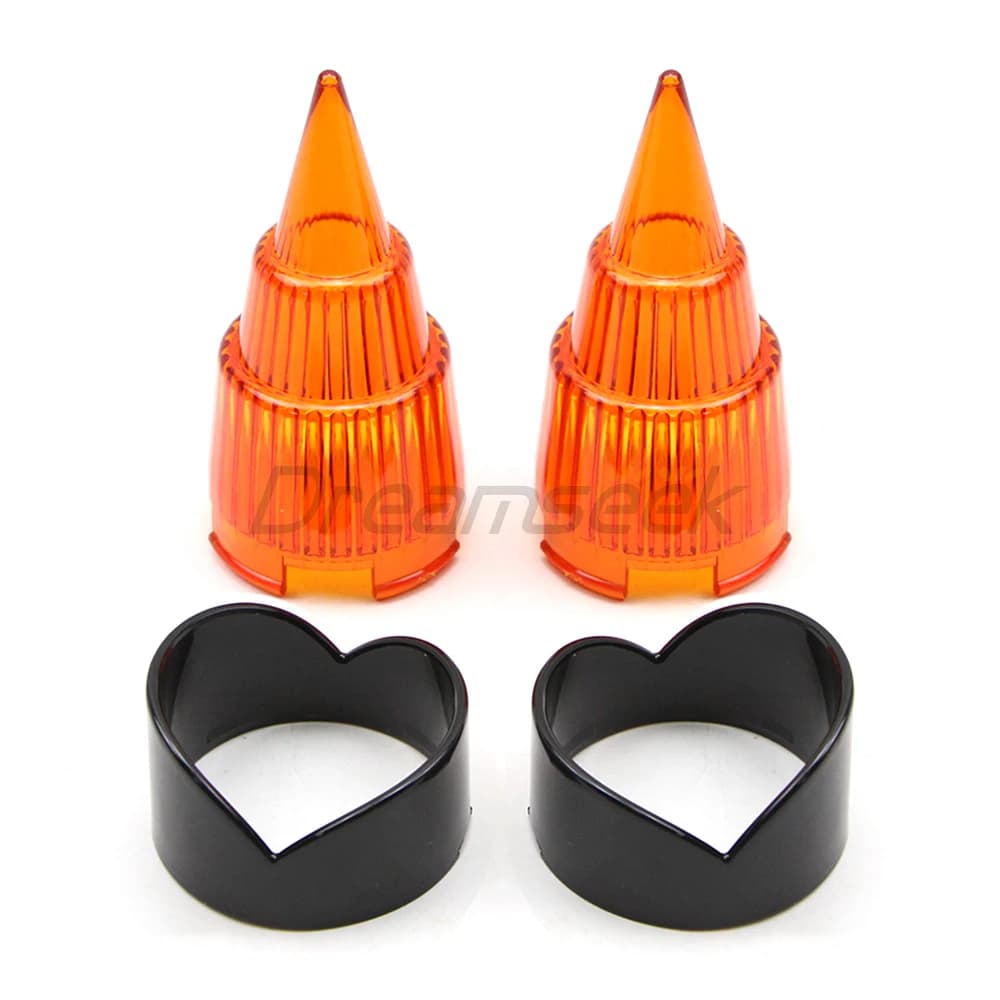 Yellow Lens Turn Signal Light Cover Blinker Bezel for Harley Dyna Softail 2000-2024 Motorcycle Indicator Visor Ring Trim