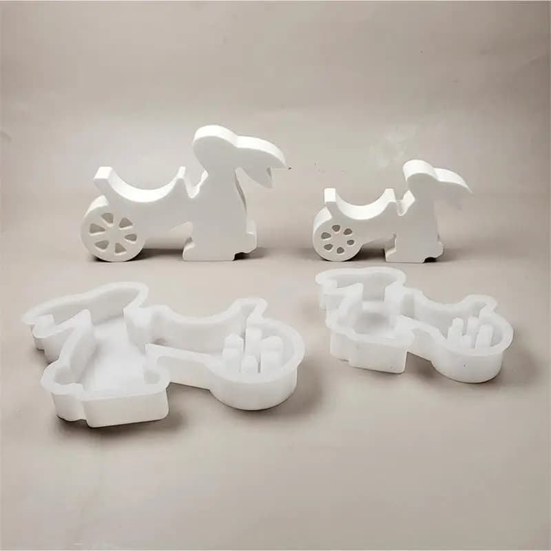 NEW Easter Bunny Push Ball Aromatherapy Candle Silicone Molds DIY Rabbits Plaster Cement Resin Soap Making Molds Crafts