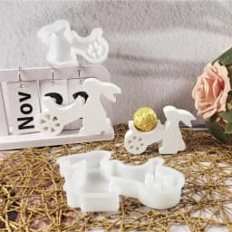 NEW Easter Bunny Push Ball Aromatherapy Candle Silicone Molds DIY Rabbits Plaster Cement Resin Soap Making Molds Crafts