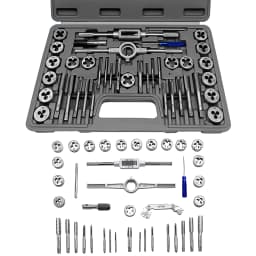 40Pcs Tap and Die Set Kit wiith Case Metric M3 to M12 Nut Bolt Screw Bearing Steel Pitch Gauge Threading Tool