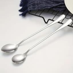 Long Spoon 8X Ice Tea Spoons Long Stainless Steel 7.87in Iced Teaspoon Home Bar Drink Stirrer Tableware Set for Ice Cream