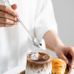 Long Spoon 8X Ice Tea Spoons Long Stainless Steel 7.87in Iced Teaspoon Home Bar Drink Stirrer Tableware Set for Ice Cream