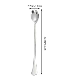 Long Spoon 8X Ice Tea Spoons Long Stainless Steel 7.87in Iced Teaspoon Home Bar Drink Stirrer Tableware Set for Ice Cream