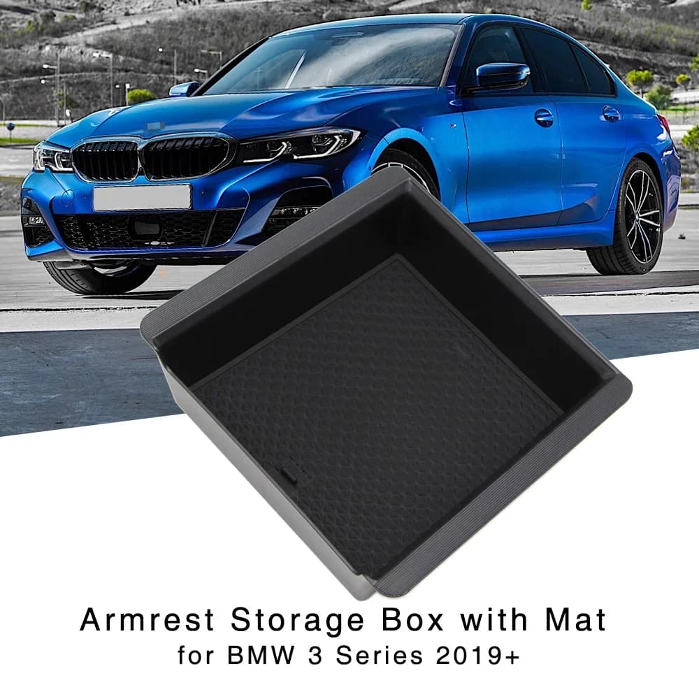 Armrest Storage Box for BMW 3 Series G20 2019 2020 2021 2022 2023 Interior Center Console Organizer Holder Glove Tray with Mat