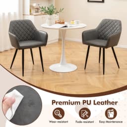 GOFLAME Leisure Dining Chair Set of 2 Upholstered Accent Chairs w/ Curved Backrest
