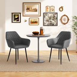 GOFLAME Leisure Dining Chair Set of 2 Upholstered Accent Chairs w/ Curved Backrest