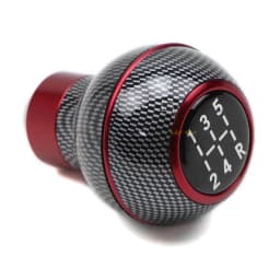 Gear Shift Knob 5 Speed Universal Car Manual Lever Stick Shifter Head Ball Wood Red Color / Red Carbon Fiber Style Aluminum Auto