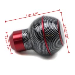 Gear Shift Knob 5 Speed Universal Car Manual Lever Stick Shifter Head Ball Wood Red Color / Red Carbon Fiber Style Aluminum Auto