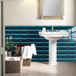 10pcs Brick Tile Stickers for Bathroom Kitchen Waterproof PVC Self Adhesive Mosaic Waterproof Peel and Stick Wall Tiles