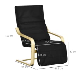 HOMCOM Lounge Chair Recliner Adjustable Footrest Home