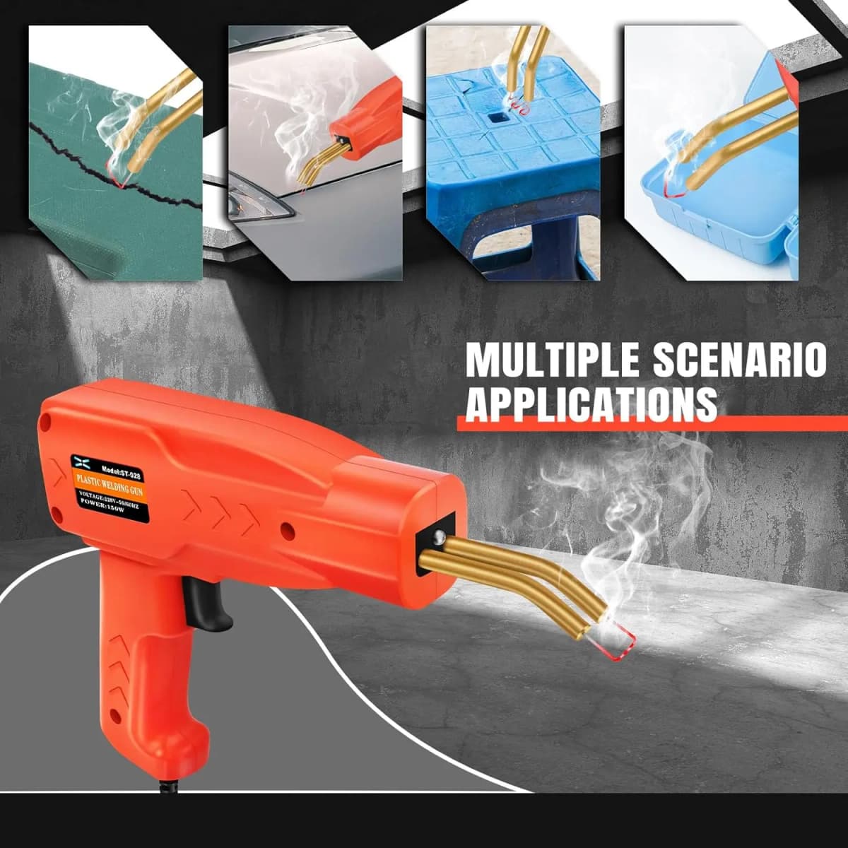 BRIEFNESS Car Bumper Repair Kit Plastic Welder Hot Nail Gun with Storage Case Lightweight Portable Plastic Welder