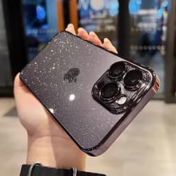 Luxury Electroplated Glitter Phone Case For IPhone 16 15 14 13 12ProMax Clear Transparent Shockproof Hard Back Protective Cover