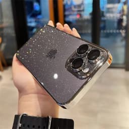 Luxury Electroplated Glitter Phone Case For IPhone 16 15 14 13 12ProMax Clear Transparent Shockproof Hard Back Protective Cover