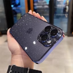 Luxury Electroplated Glitter Phone Case For IPhone 16 15 14 13 12ProMax Clear Transparent Shockproof Hard Back Protective Cover