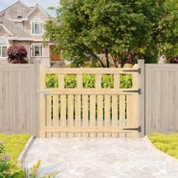Outdoor Wooden Garden Gate Fence Door with T-hinges Stainless Steel Door Bolt