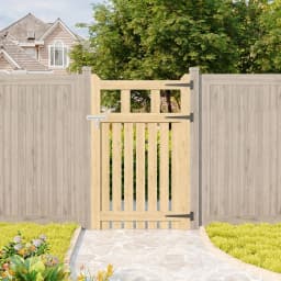 Outdoor Wooden Garden Gate Fence Door with T-hinges Stainless Steel Door Bolt