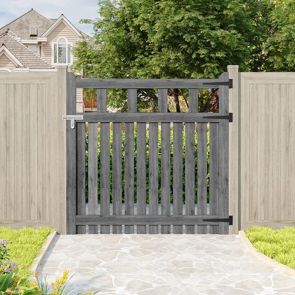 Outdoor Wooden Garden Gate Fence Door with T-hinges Stainless Steel Door Bolt