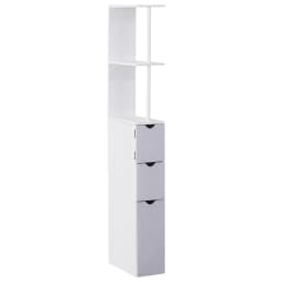 HOMCOM Tall Bathroom Storage Cabinet with Shelf and Drawers, White, Grey