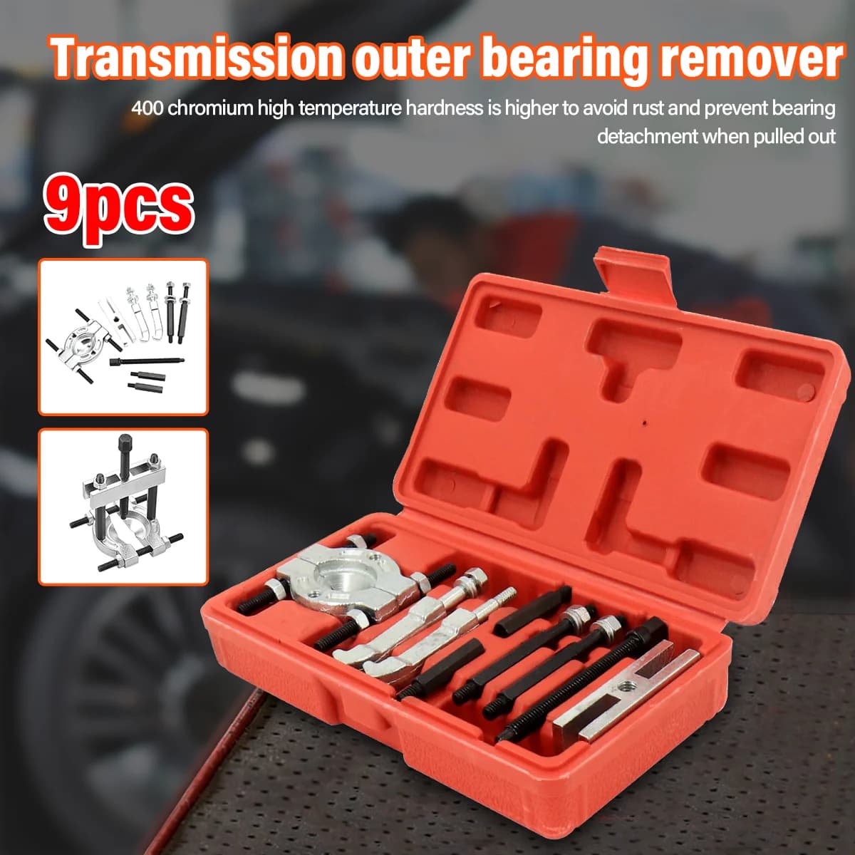 9PCS Mini Bearing Separator Set Gear Puller Splitter Tool Extractor Gear Wheels Bearing Removal Tool Set With Box