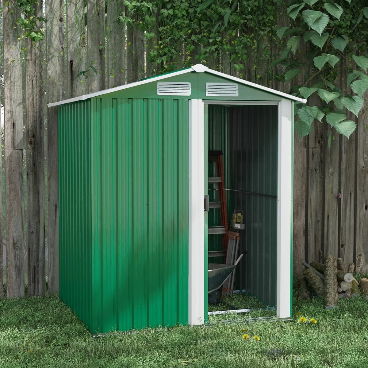 5ft X 4.3ft Outdoor Garden Storage Shed, Tool Storage Shed with Sliding Door